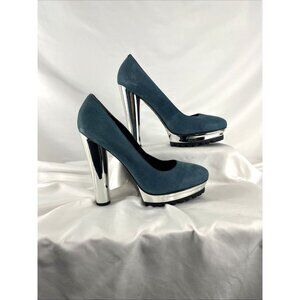 Pour La Victoire Suede Heel with Metallic Heel Women's Size 9.5